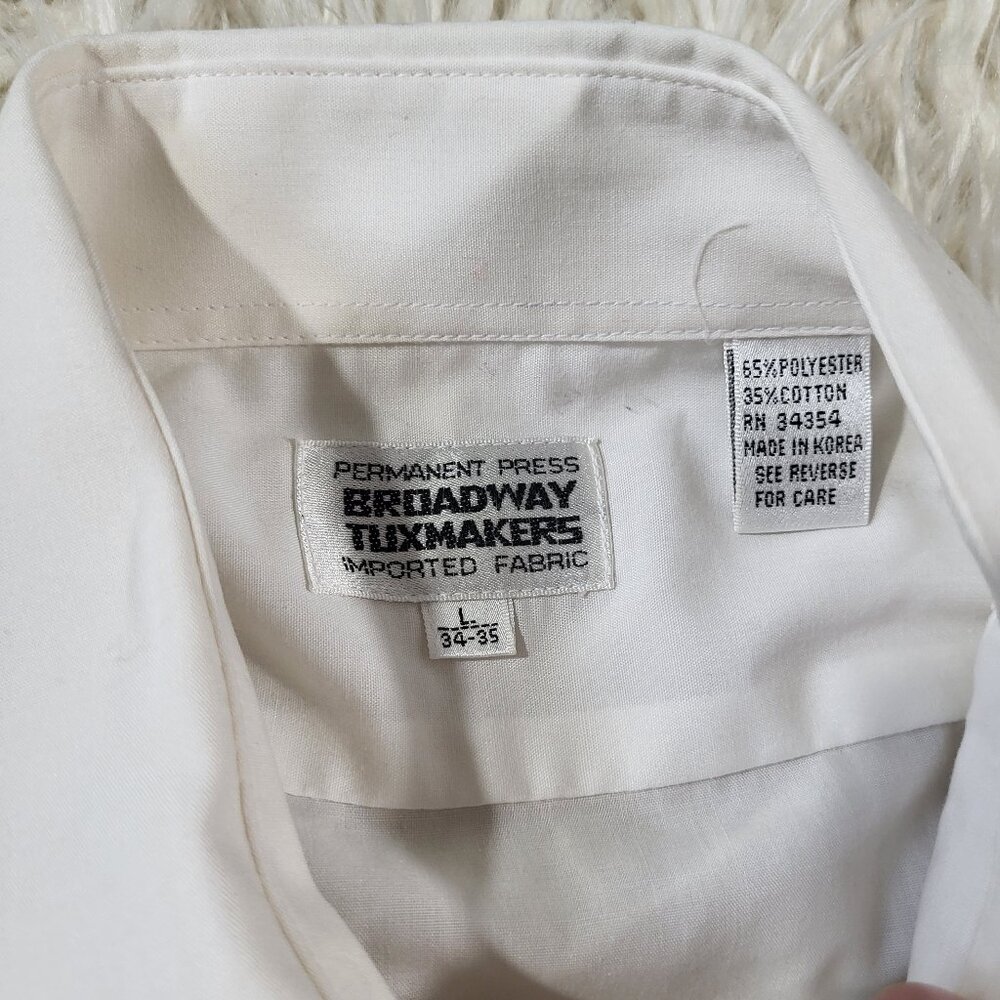 Vintage Broadway Tuxmakers Hand Painted Tuxedo Shirt - Size L / 34-35 - Picture 6 of 14